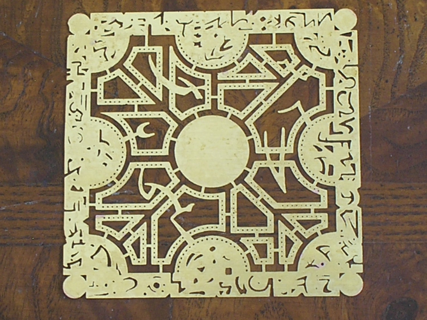 Hellraiser Puzzle Box Panel Etched Brass 3 x 3 3A by TheDarkPope