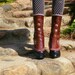 Lace Up Steampunk Spats from leather with watch mechanism