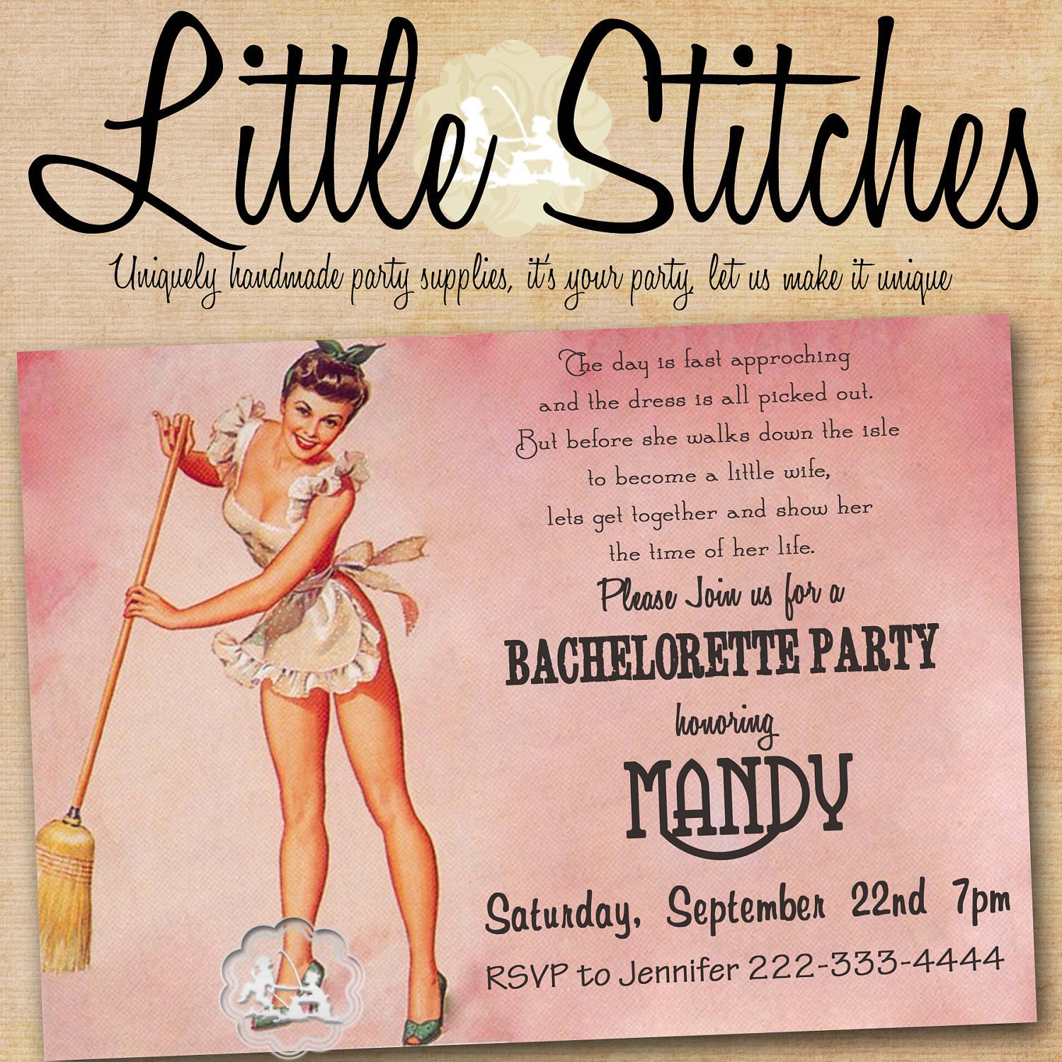 Pin Up Girl Bachelorette Party Invitations 8