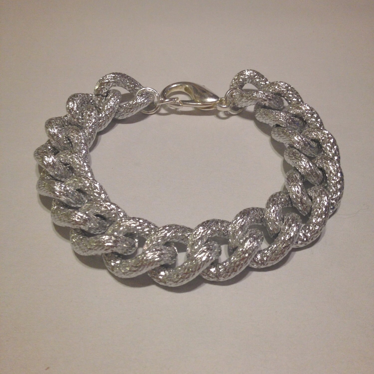 Silver Chain Bracelet by shopamourcouture on Etsy