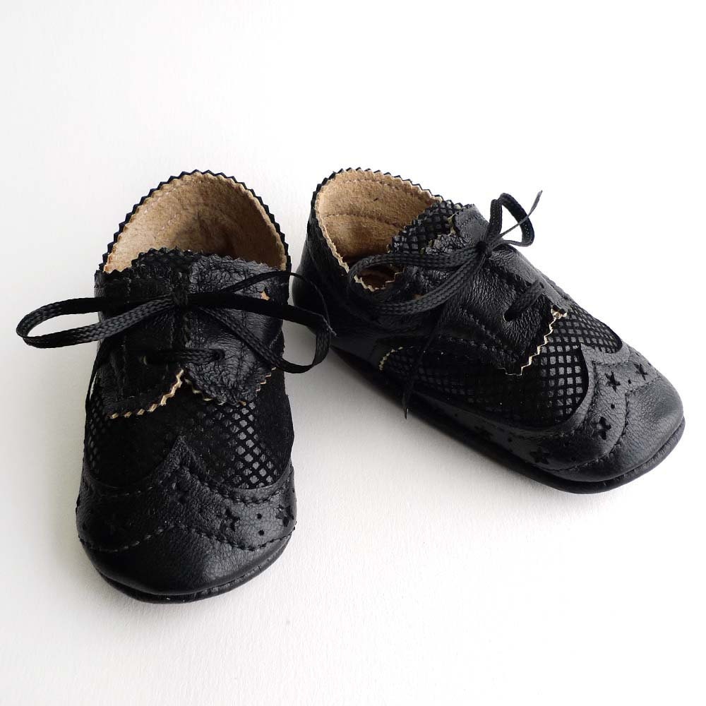 Black Leather Baby Boy Shoes Crib Dress shoes by ajalor on Etsy