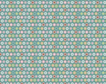 Fabric by the Yard Riley Blake Penny Lane Circles Blue c7104 1 yds