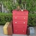 RESERVED FOR PRIVATEBUYER - Red Shabby Chic Refurbished 5 Drawer Solid Wood Dresser