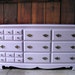 RESERVE for SELENE - SALE Vintage Lavender 9 drawer Dresser with Antique Victorian Hardware - Refurbished