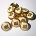 12 Vintage 1960s Cream and Gold Enamel Buttons