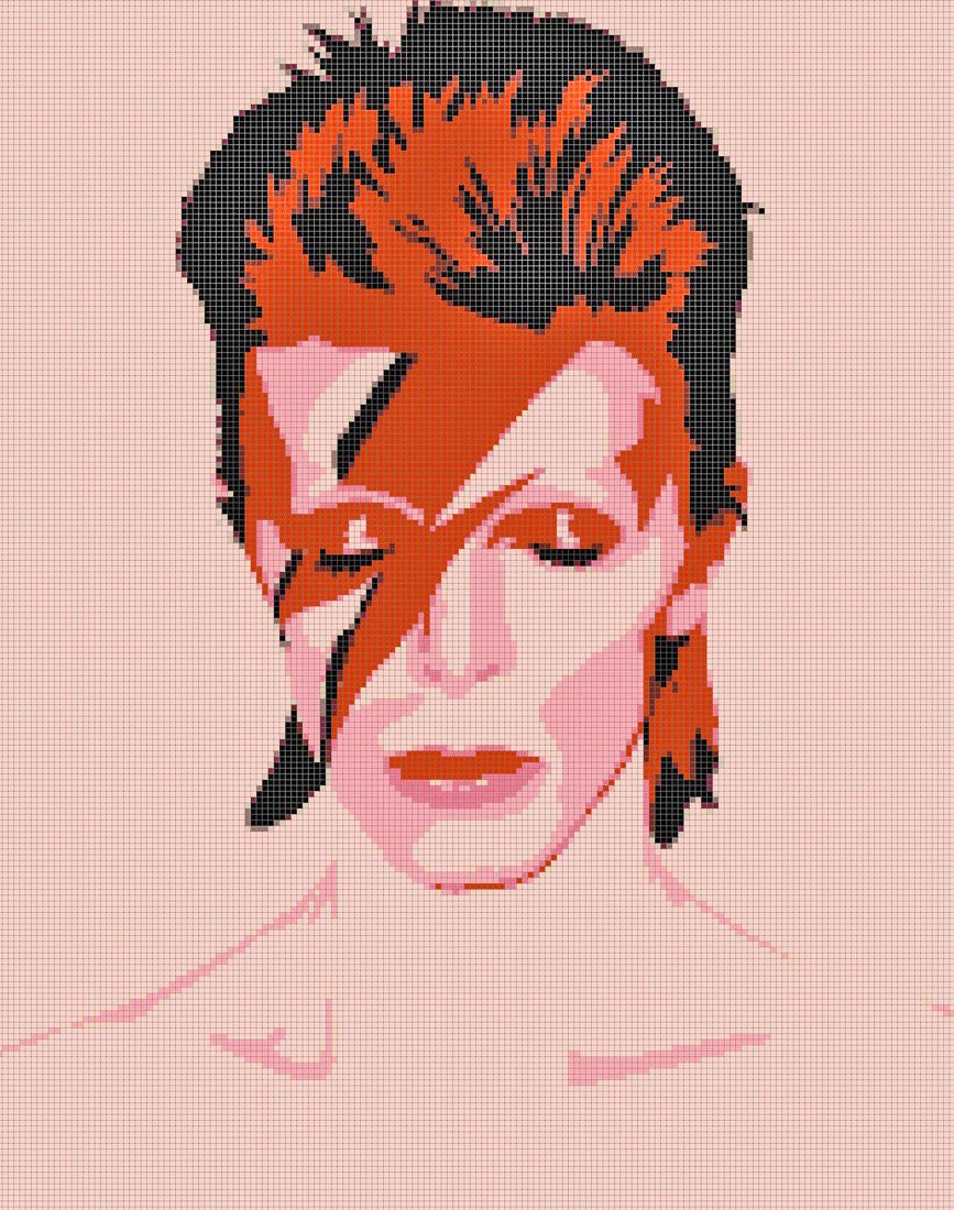 The Rise and Fall of Ziggy Stardust David Bowie Cross-Stitch