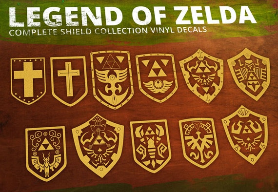 Legend of Zelda Shield Complete Set Vinyl Decal