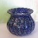 Blue Gathered at the top green/white spots African Violet pot planter