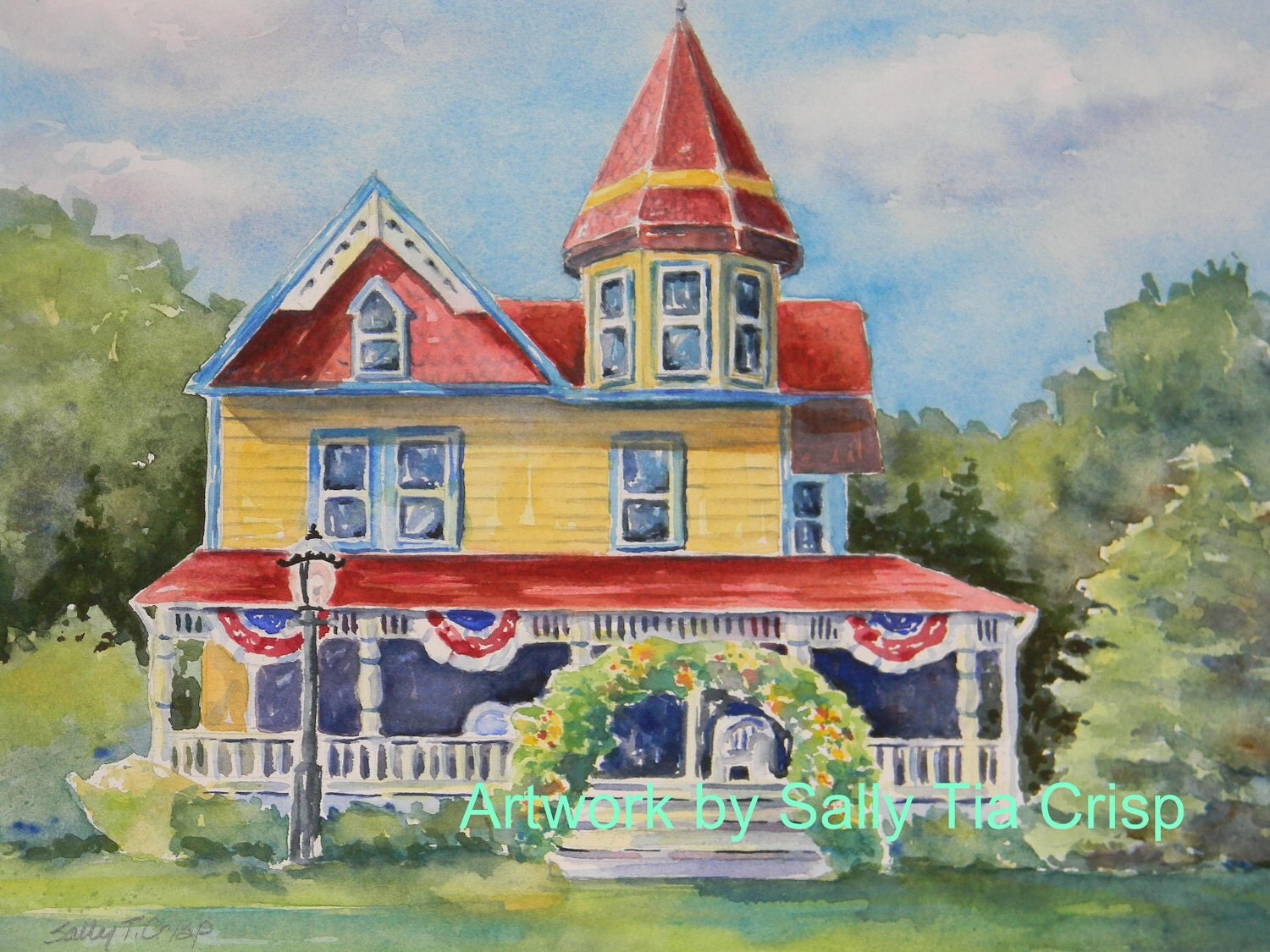 Sample of one of my Watercolor Original House Painting