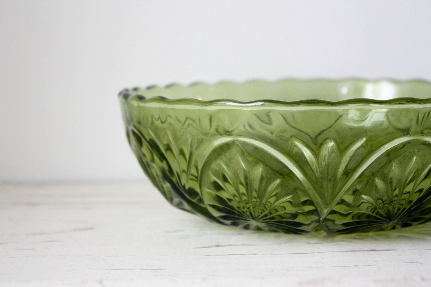 Vintage Green Glass Bowl