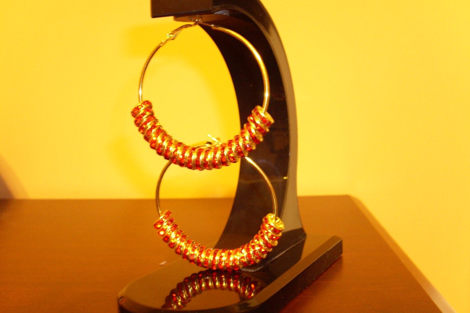 Red HULA HOOP earrings