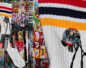 SEXPISTOLS pin attaching DIESEL brand jean tags to SOCK of 3 colors