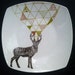 Stag Geometric Hand Illustrated Plate