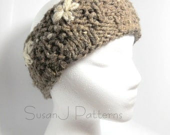 Daisy Headband - Knitting Pattern PDF