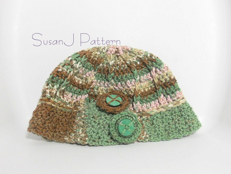 Crochet Button Hat Crochet Pattern