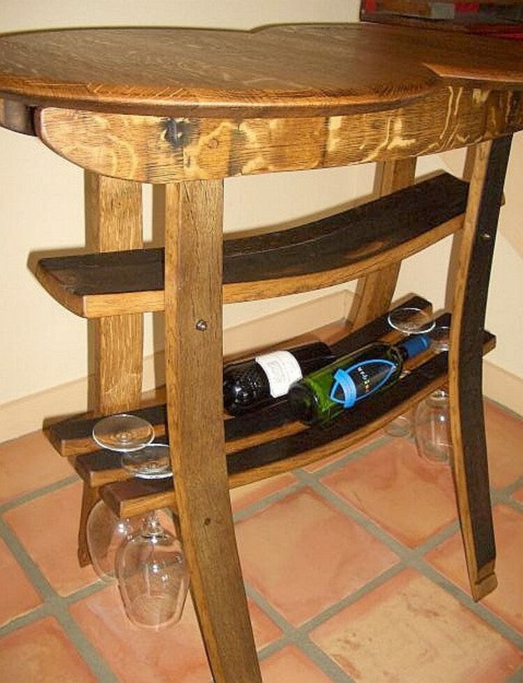 Wine Barrel Tasting Table by GilbertBarrelDesigns on Etsy