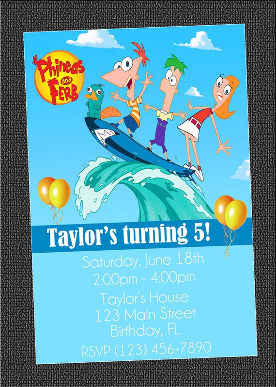 Phineas And Ferb Birthday Invitations 3