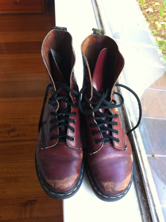 Cherry Red Doc Martens 10 Hole Made in England