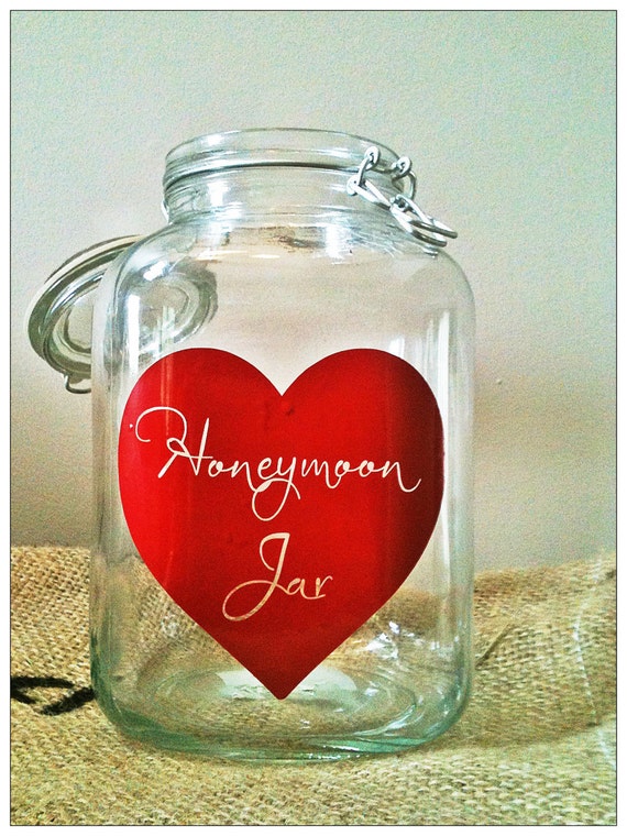 Custom Honeymoon Jar Honeymoon Wedding Jar Wedding Decor