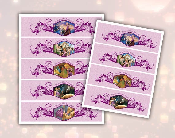 Items similar to Tangled Rapunzel Water Bottle Labels Printable on Etsy