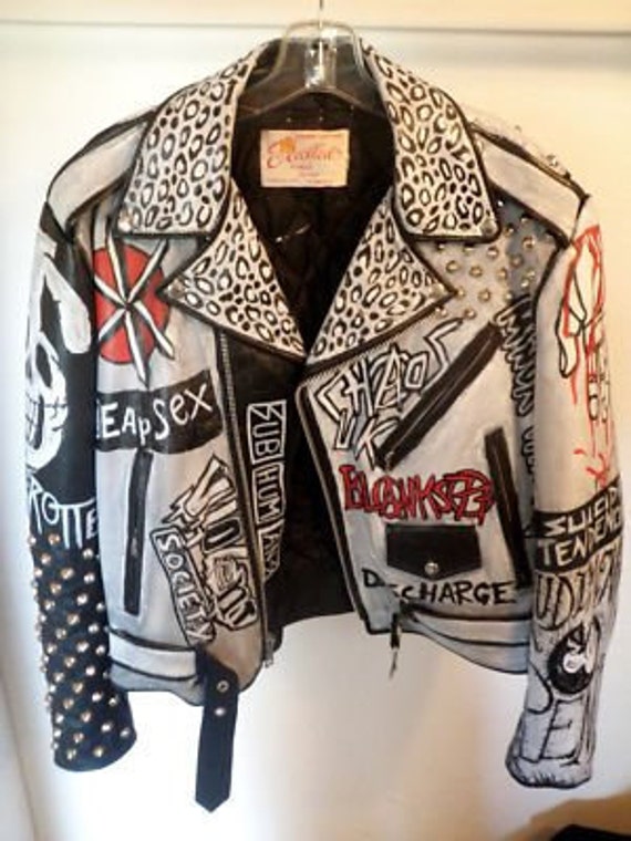 White Studded Punk Jacket for porcelana