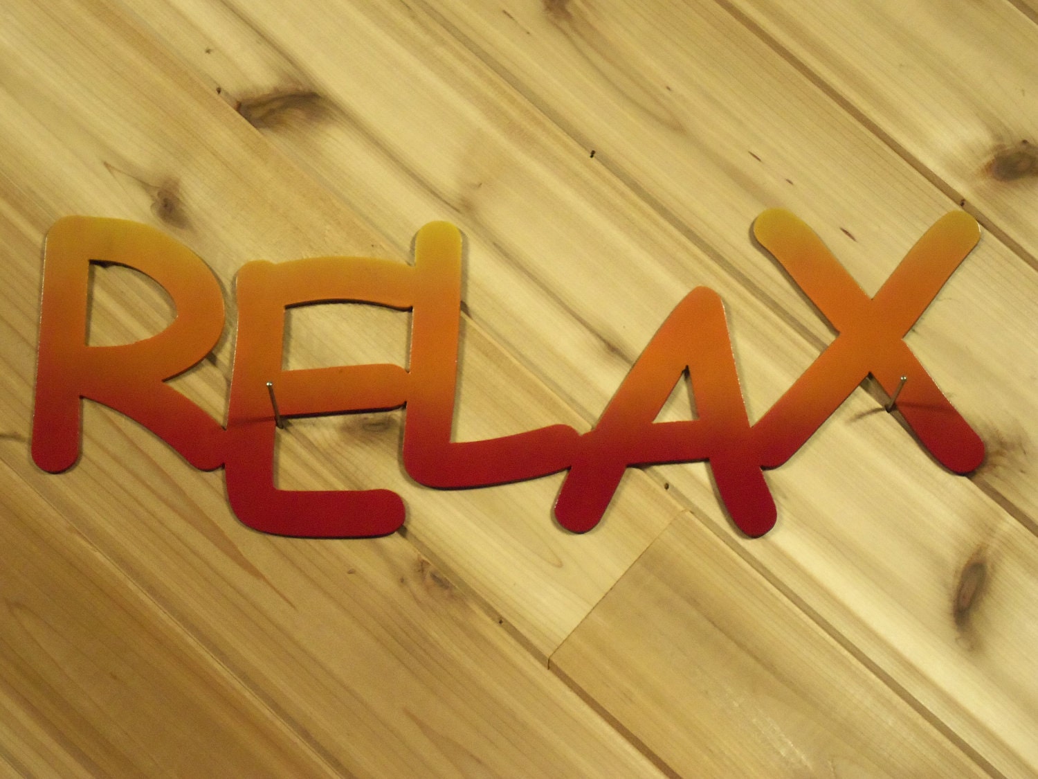 Metal Wall Words Metal Wall Art Relax By by PrecisionCut on Etsy