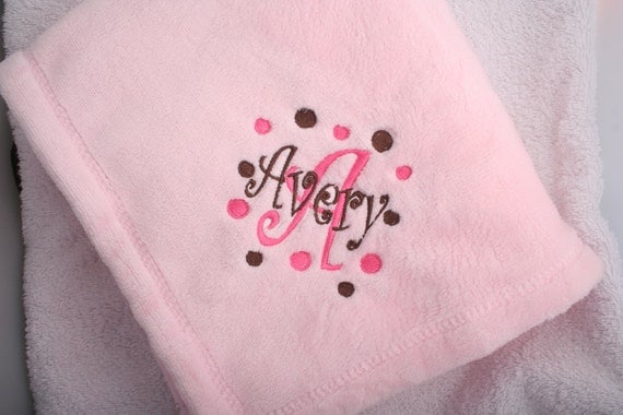 Embroidered Monogram Sherpa Blanket | GiftsForYouNow