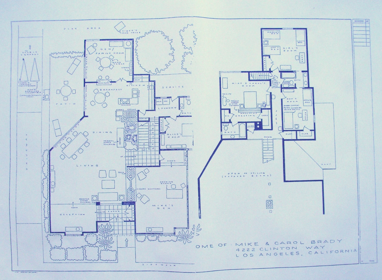 house-from-brady-bunch-tv-show-blueprint-by-blueprintplace-on-etsy