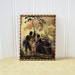 Vintage Silhouette Couple Reverse Painted Framed Convex Glass
