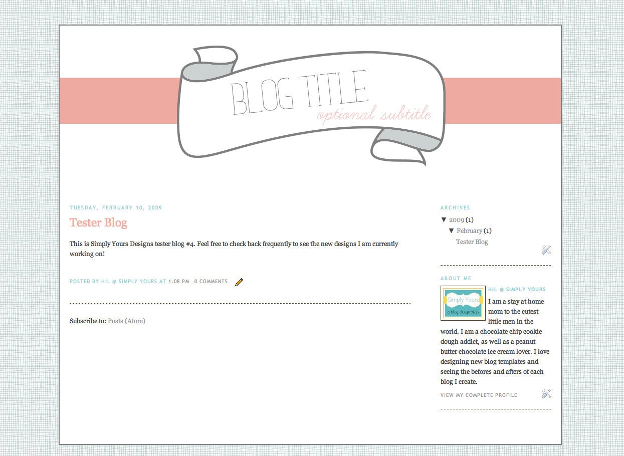 A Banner Premade Template Blog Design by SimplyYoursDesigns