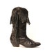 vtg 80s SOUTHWESTERN black leather FRINGE slouchy boots size 7.5