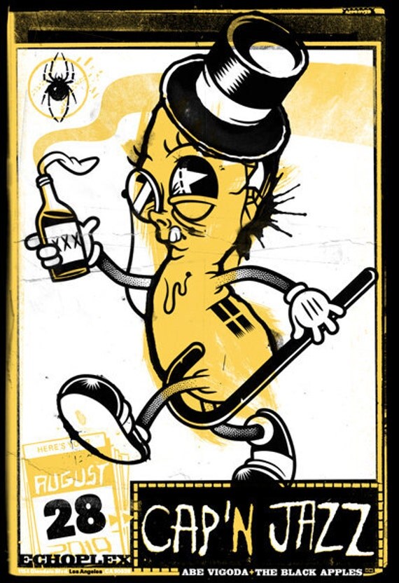 Items similar to Cap'n Jazz Screenprinted Gigposter on Etsy