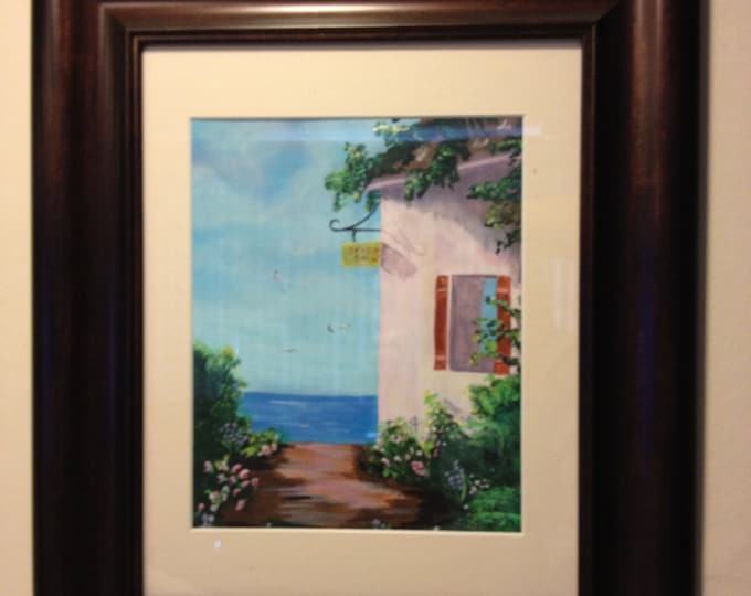 Seaside Gallery - 9 x 12 Acrylic canvas painting in a 16 x 20 frame
