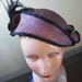 SALE Misty Lilac Blocked Straw Hat with Feathers OOAK