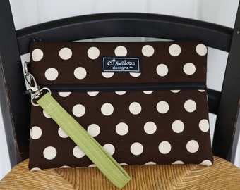 Padded Kindle iPad Mini Nook eReader Bag Pouch- Brown Dot