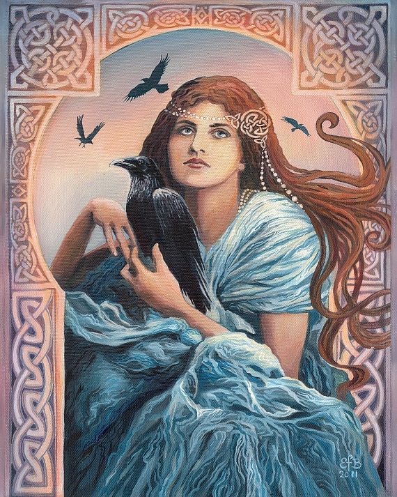Goddess Art Mórríghan Celtic Witch Art Nouveau By Emilybalivet