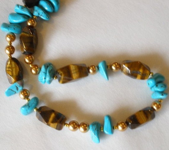 Turquoise and Tiger Eye Necklace