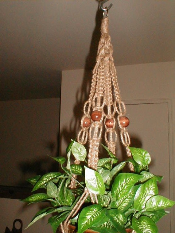Old West Macrame Plant Hanger SHORT Holder by JoanDougArt