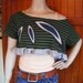 SALE--Upcycled Sunburst Crop Top, XS/S, Hunter Green, eco-fashion, repurposed t-shirt knit, by REVIVAL