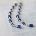 lapis earrings, Monaco Blue earrings, sterling silver, long cobalt, beaded boho fashion