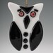 The little Owl in Black and White fused glass ornament 2x3 inches