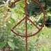 Rusty Metal Garden Peace Sign 18 inch diameter