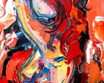 Lava Flow - 9x12 abstract nude print reproduction by Aja
