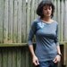 Silkscreen womens tshirt, gray 3/4 sleeve, abstract montage design, XL, womans top