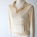 Cable Sweater . cabled cream knit jumper . kangaroo pocket . wooden toggle buttons . xs s m