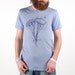 PARACHUTE TSHIRT MEDIUM Men's screenprinted Tee, navy on heather blue M