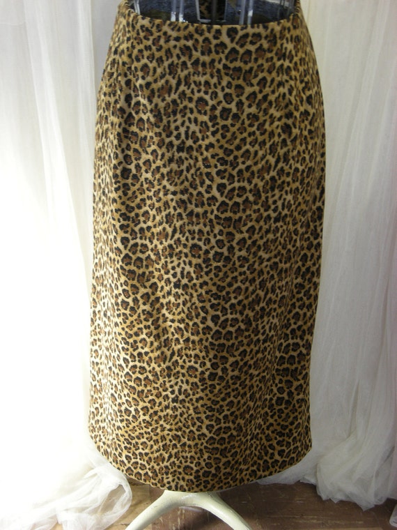 Leopard Print Fitted Long Pencil Skirt with by rosiemoonbeams