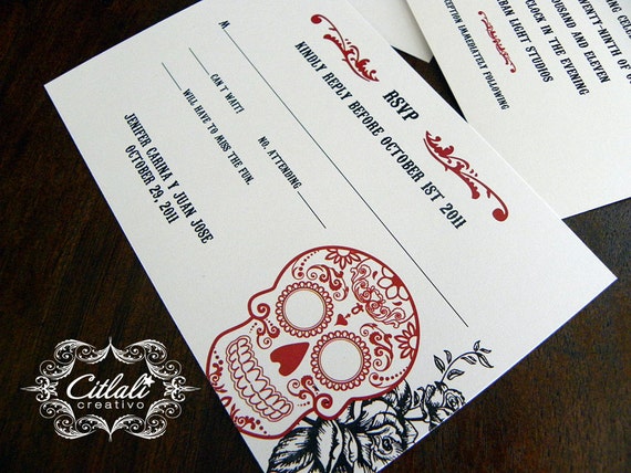 Day Of Dead Wedding Invitations 9