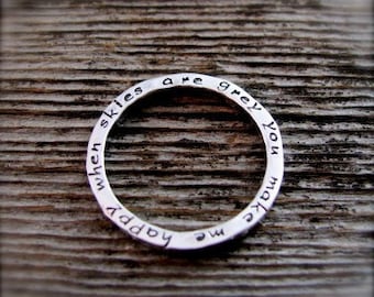 Secret Inscription Ring in Sterling with Beatiful Lowercase Font
