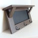 Shelf with Hooks & Chalkboard Wall Decor Storage for Home Office Kitchen Cottage Espresso Brown